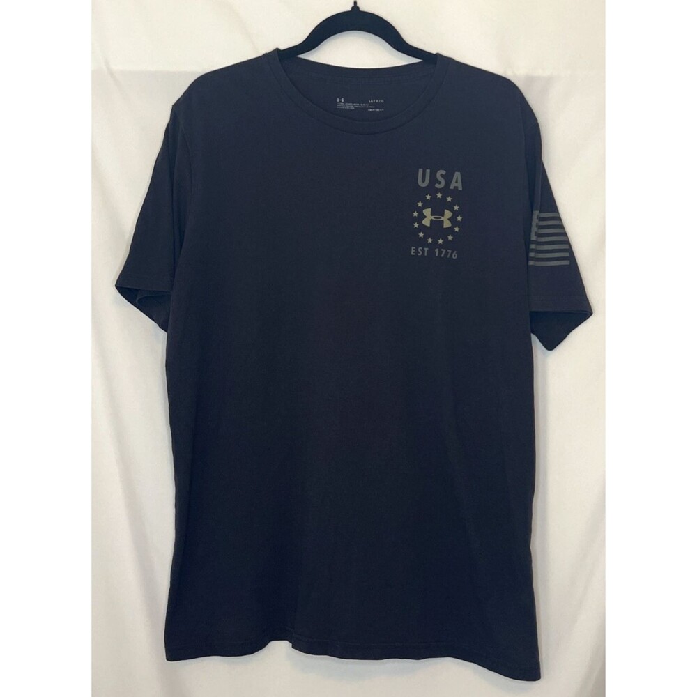 Under Armour Shirt Men’s Size L USA Flag Detailed Sports Graphic Tee